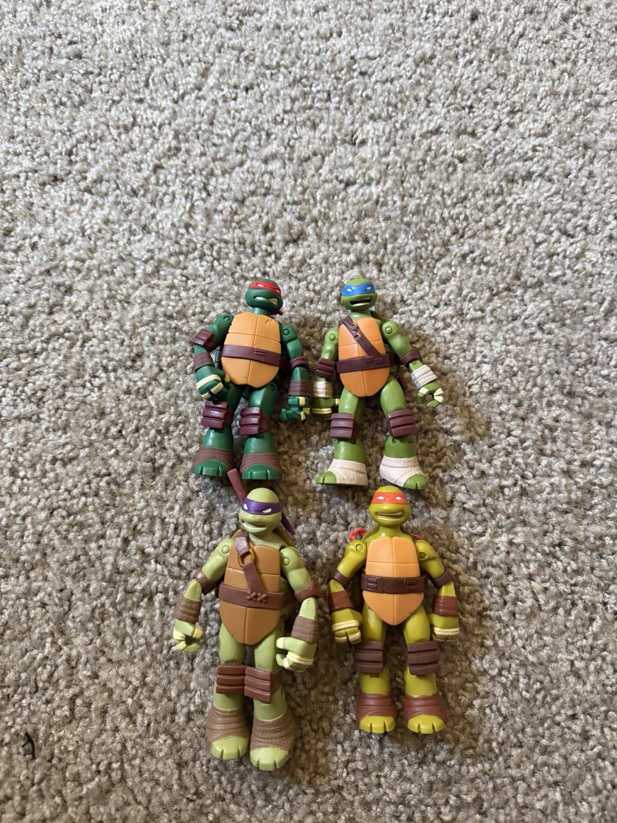 Teenage Mutant Ninja Turtles Lot Action Figures 4 Battle Shell 2012 playmates
