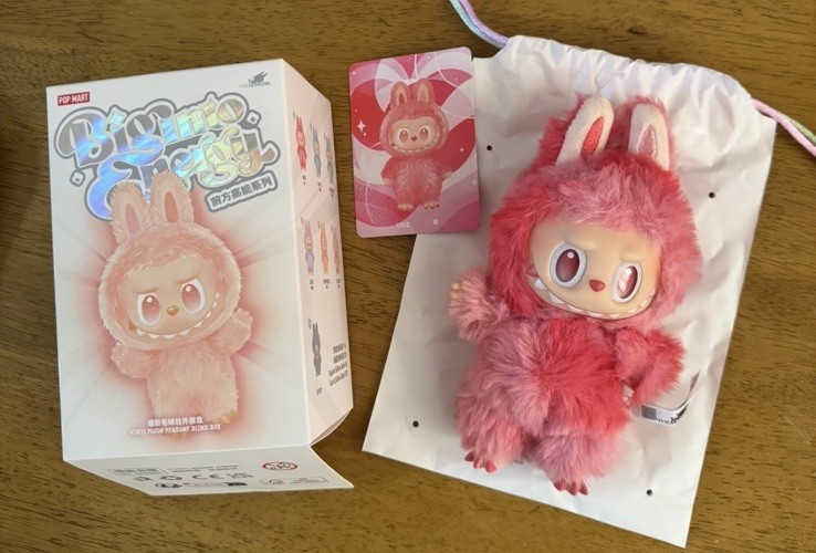 POP MART Labubu The Monsters Big Into Energy Love Plush Doll Open Box
