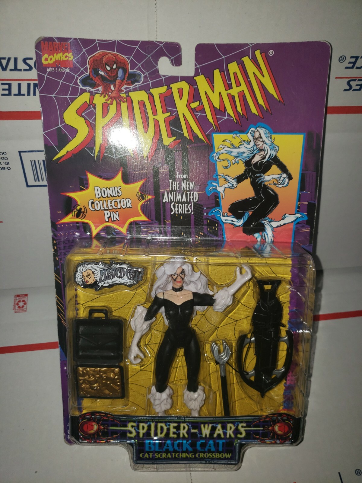Spider-man Spider- Wars Black Cat Action Figure Toy Biz NIB 1996 Ages 5 and Up