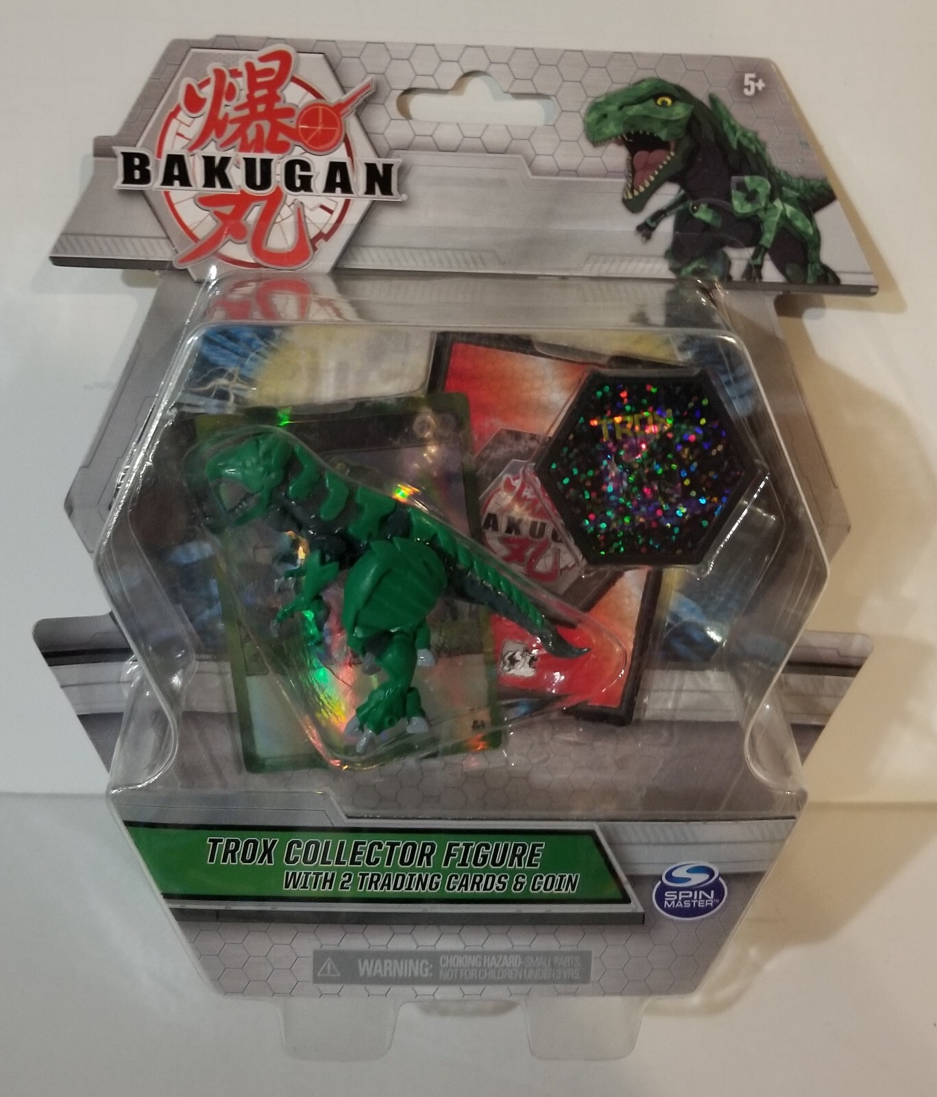 Bakugan Collector Figure Trox (green) with 2 Trading Cards & Coin NIB NEW