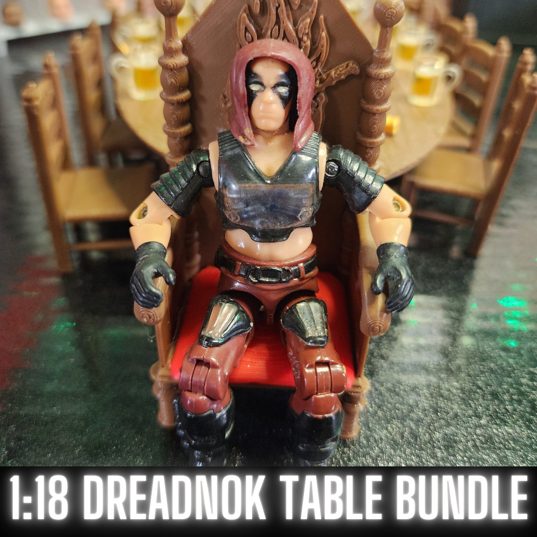 DREADNOK TABLE BUNDLE, For 1:18 Scale Figures, Zartan Throne, Gi Joe Vintage