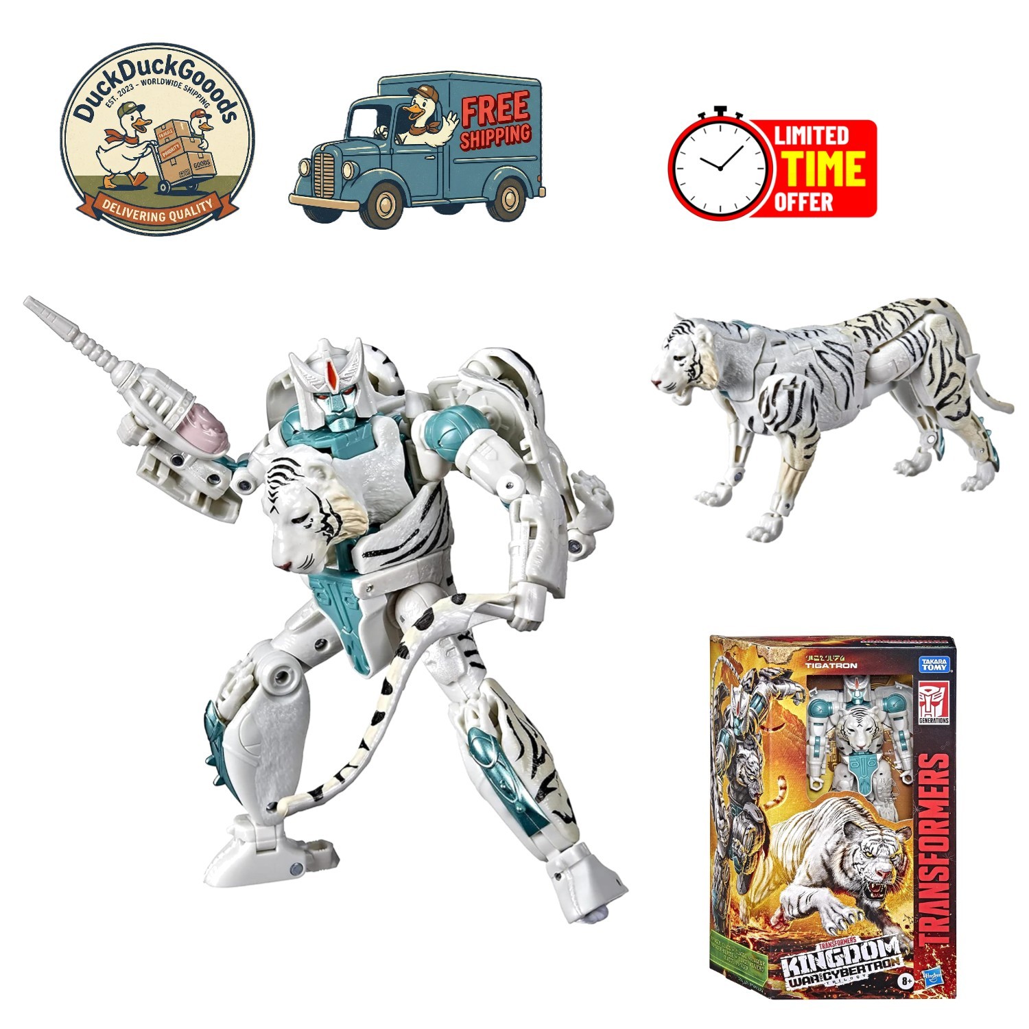 Voyager WFC-K35 Tigatron – 7-Inch Action Figure with Quasar Cannon & Golden Disk