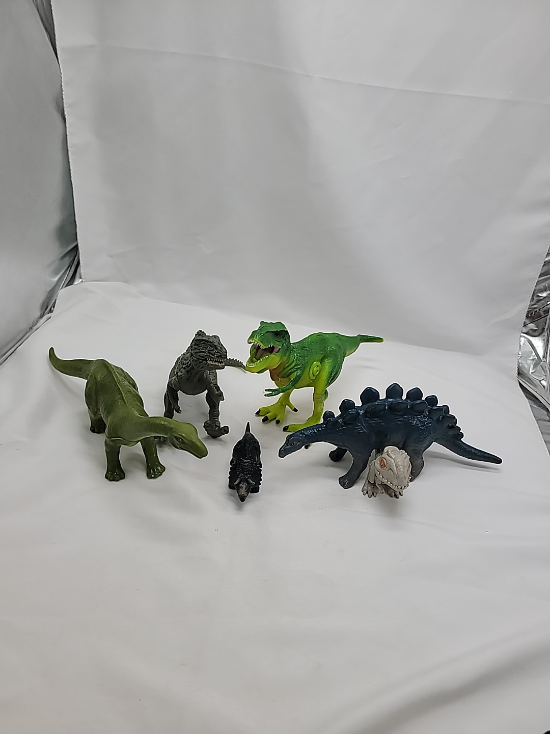 Lot of 6 Vintage and Modern Tyranosaurus Rex Dinosaur Toys Plastic PVC