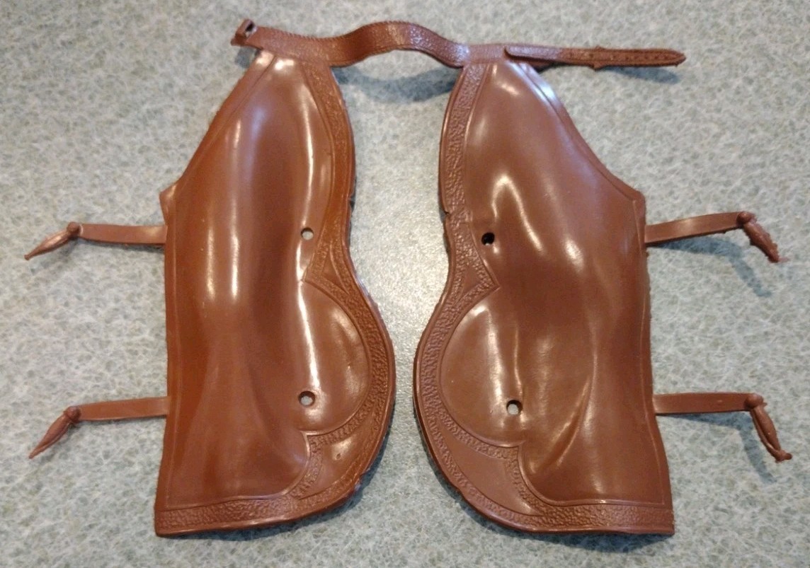 1960&rsquo;s-70&rsquo;s Marx Johnny West Jay Jamie Brown Rubber Chaps Intact Nice Cond