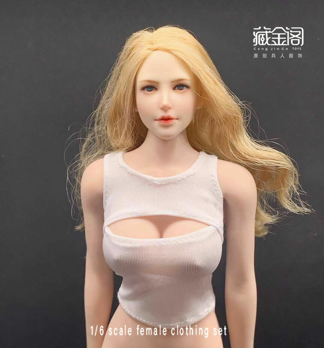 1:6 Female Open Chest Elastic Vest Tops Clothes For 12&Prime; Ph TBL Figure Body Dolls