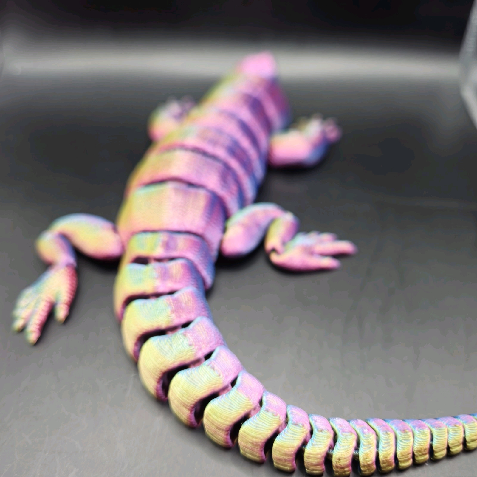 Tegu Lizard Articulated Figure 3D Printed Collectable Multi Color 10&Prime;