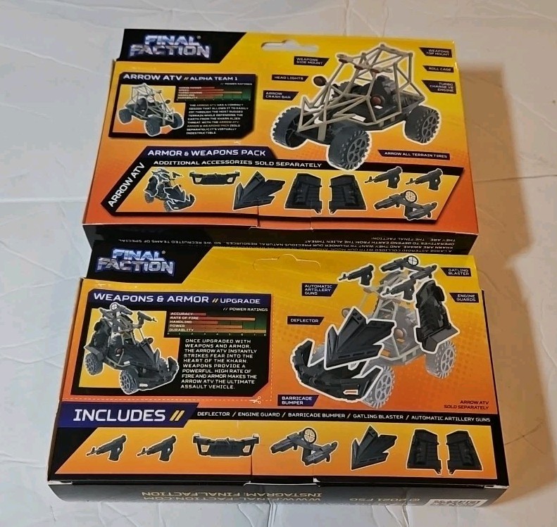 Final Faction Alpha Team SERIES 1 ARROW ATV + Armor Kit NEW 2 Pack Lot
