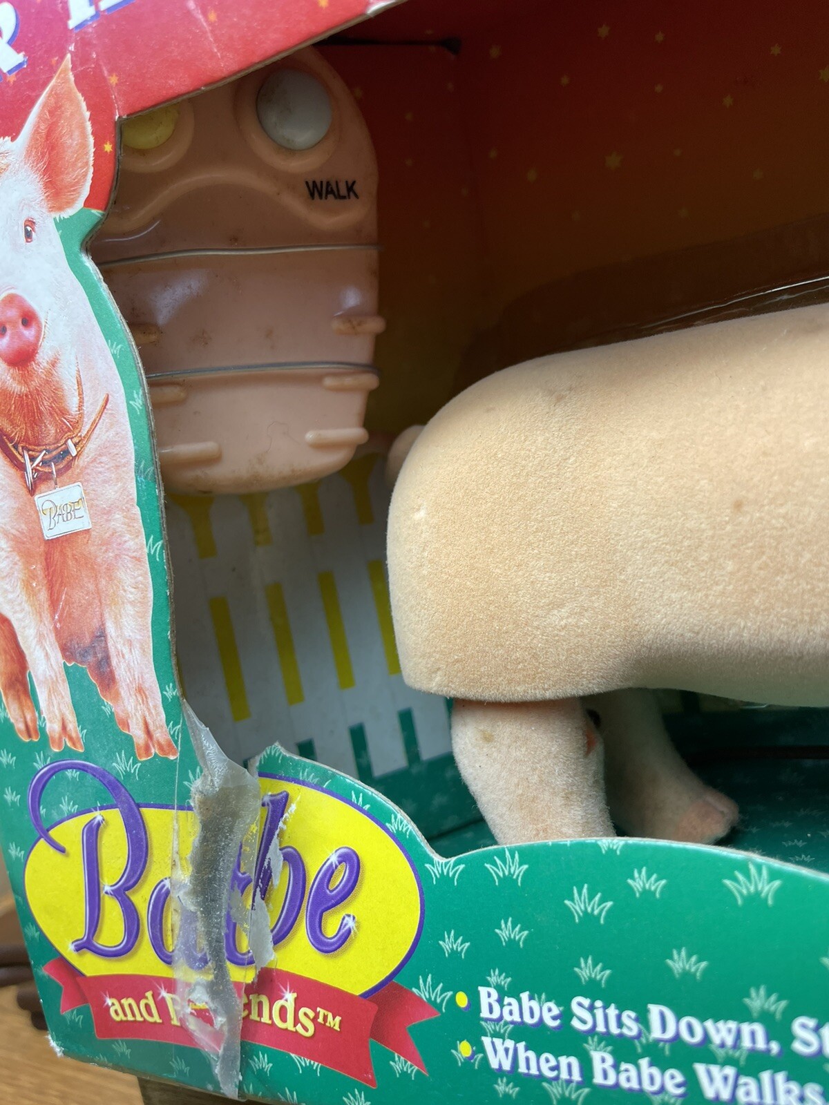 Vintage 90s Babe Remote Control Walk ‘n Sit Pig Toy in Box Babe & Friends Farm