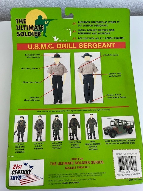 The Ultimate Soldier USMC Drill Sergeant Uniform Set 21st Century Toys NIB