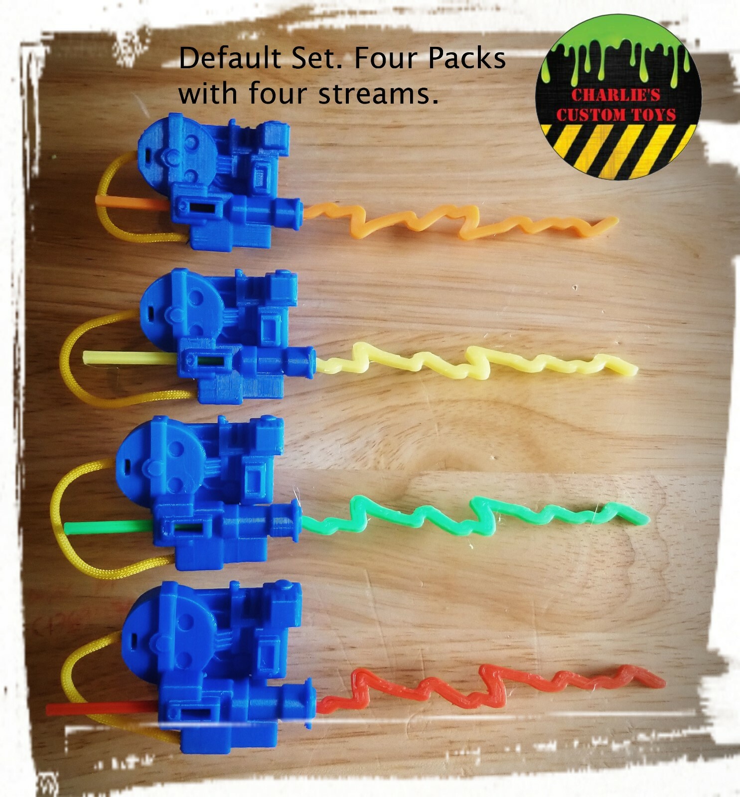 Kenner The Real Ghostbusters – Custom Proton Packs & Streams – Set of 4 Packs