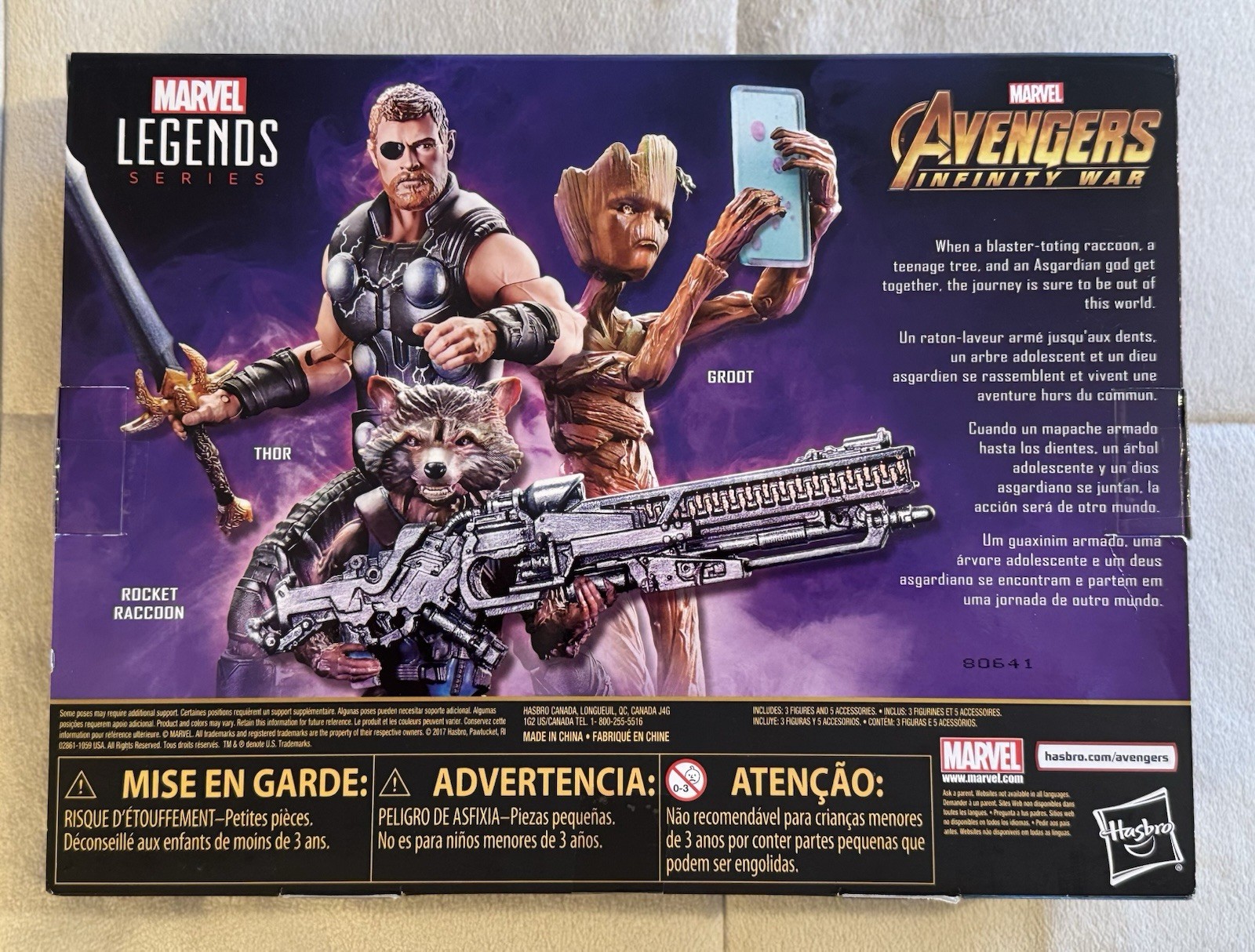 Marvel Legends MCU Avengers Infinity War 3-Pack Thor, Rocket, & Groot Toys R Us
