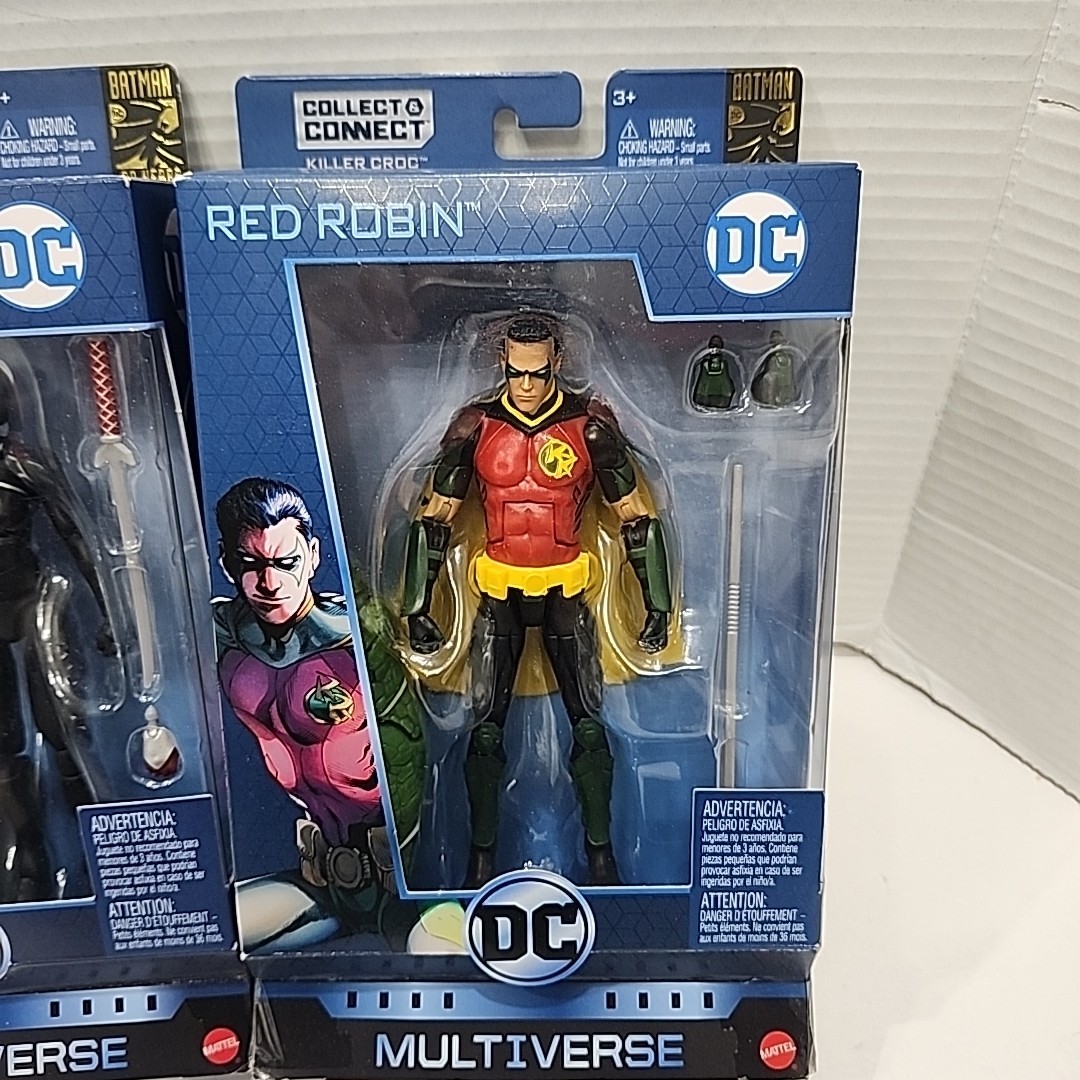 DC Multiverse Collect & Connect Killer Croc BAF Red Robin Batman And Katana Set