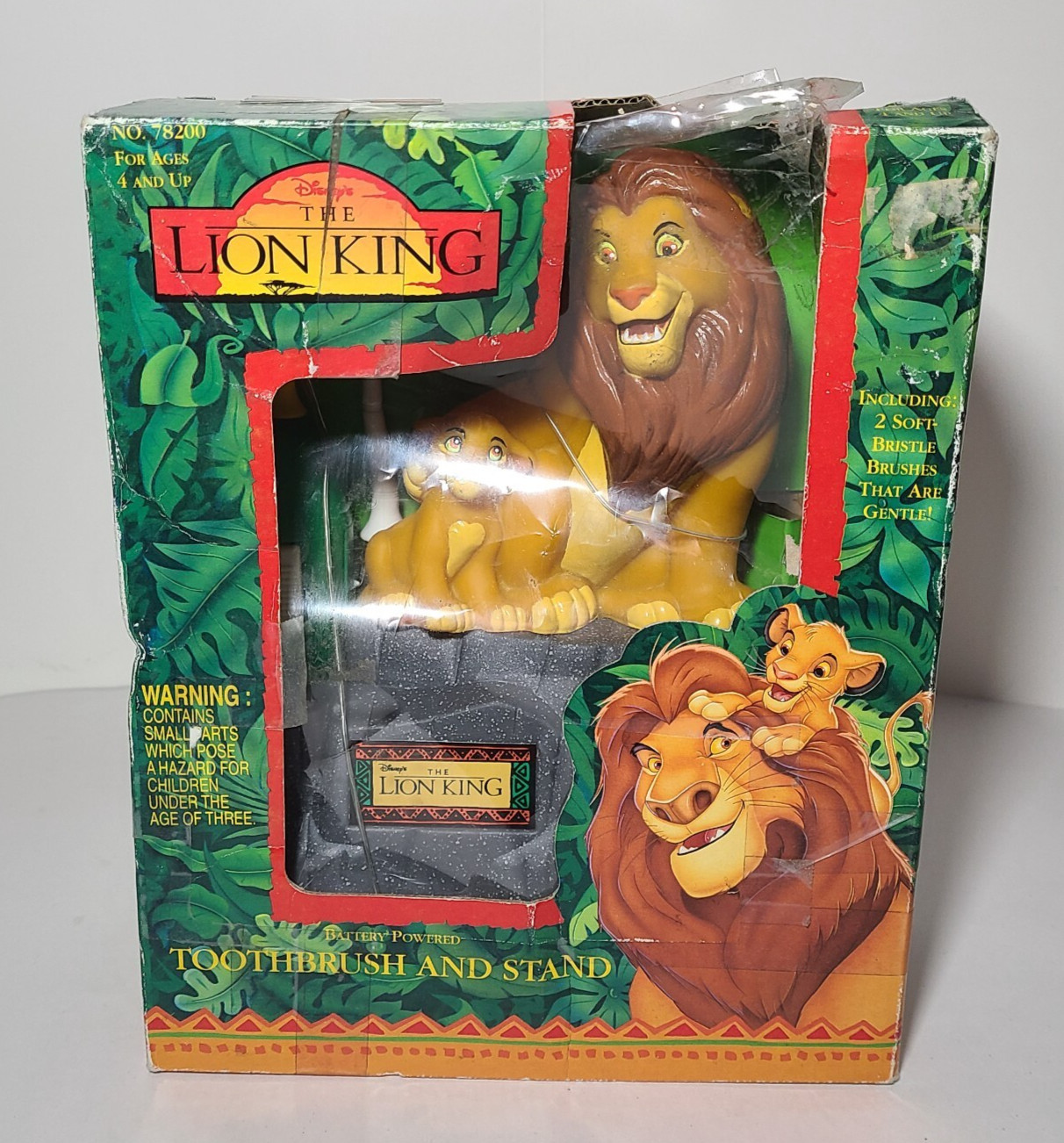 Vintage 1994 Disney The Lion King Simba Mufasa Toothbrush Stand Janex Box Damage