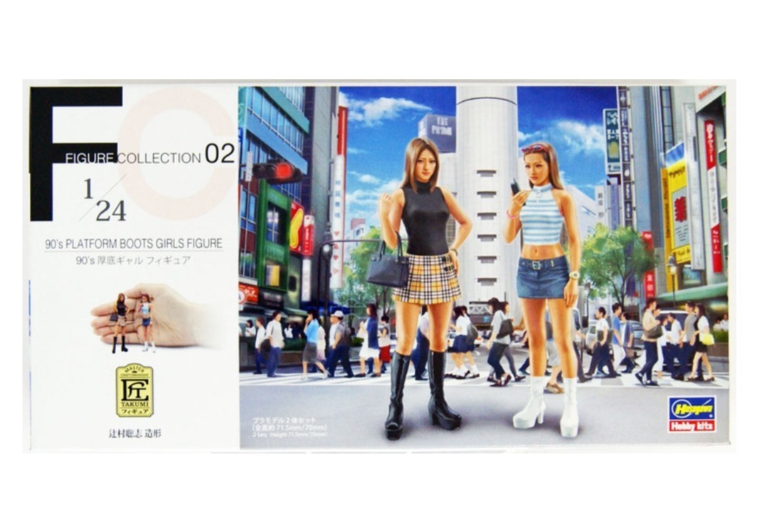 Hasegawa 1/24 Figure Collection Series 90&rsquo;s platform boots Gal Figure New Sealed