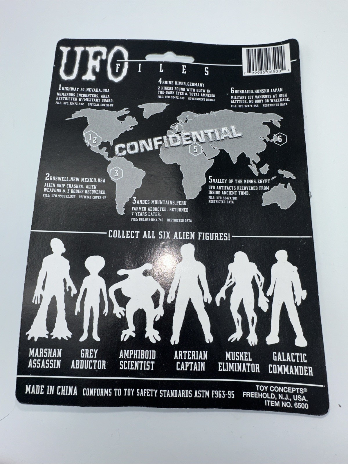 UFO Files Grey Abductor Bendable Alien with Glow in the Dark Eyes Toy Concepts