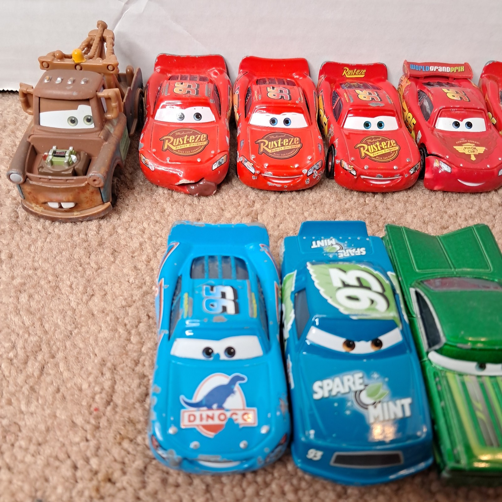 Lot Of 18 Disney&rsquo;s Pixar Cars Die-Cast Racing Toys Mattel Mini Figures