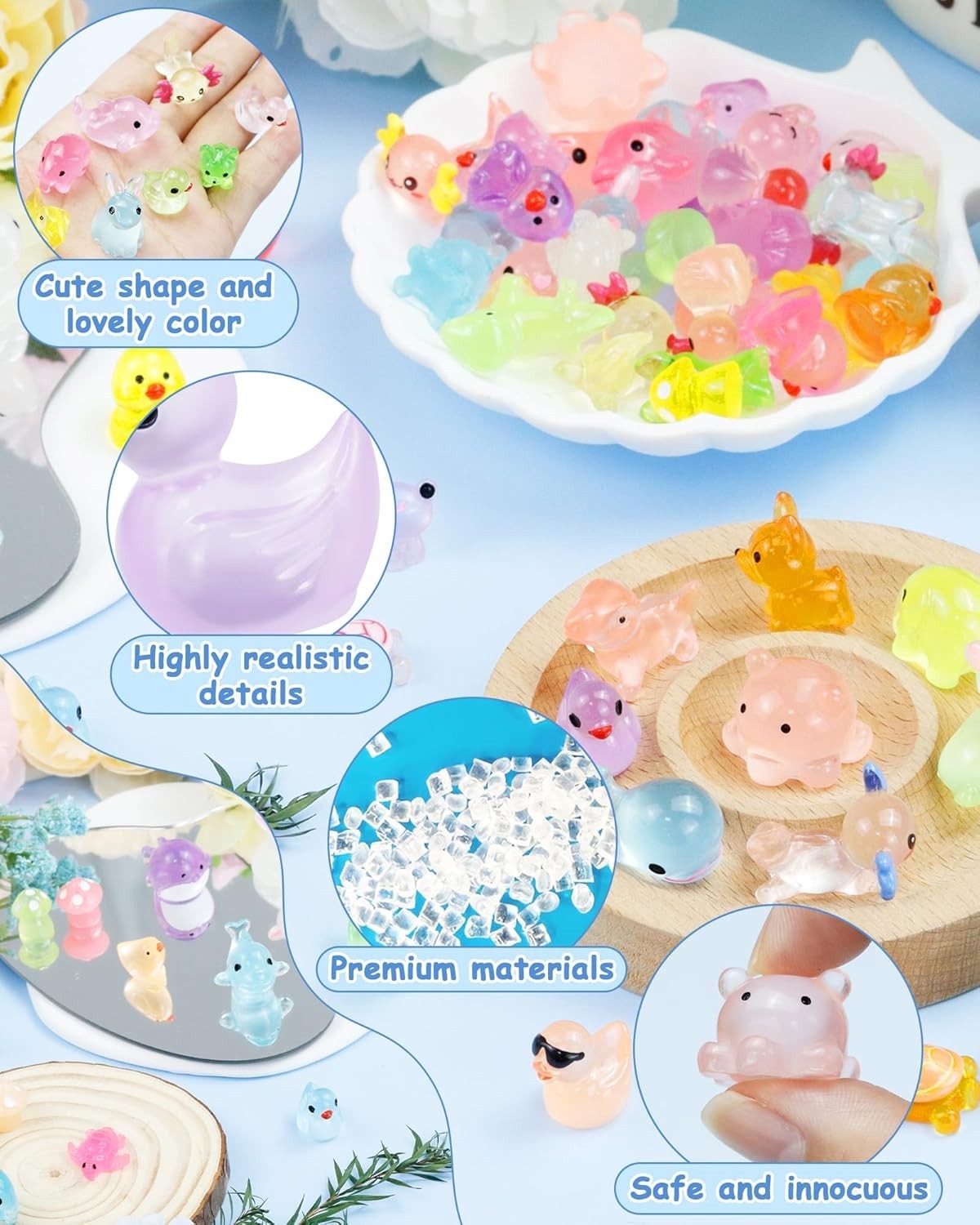 Versatile 100-Piece Mini Resin Animals Collection – Perfect for Crafts & Play