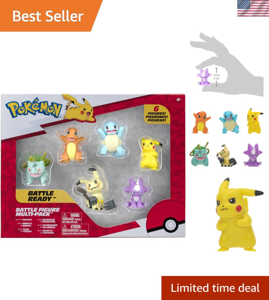 Build Your Pokémon Team with 6 Miniature Figures – Includes Pikachu & Friends