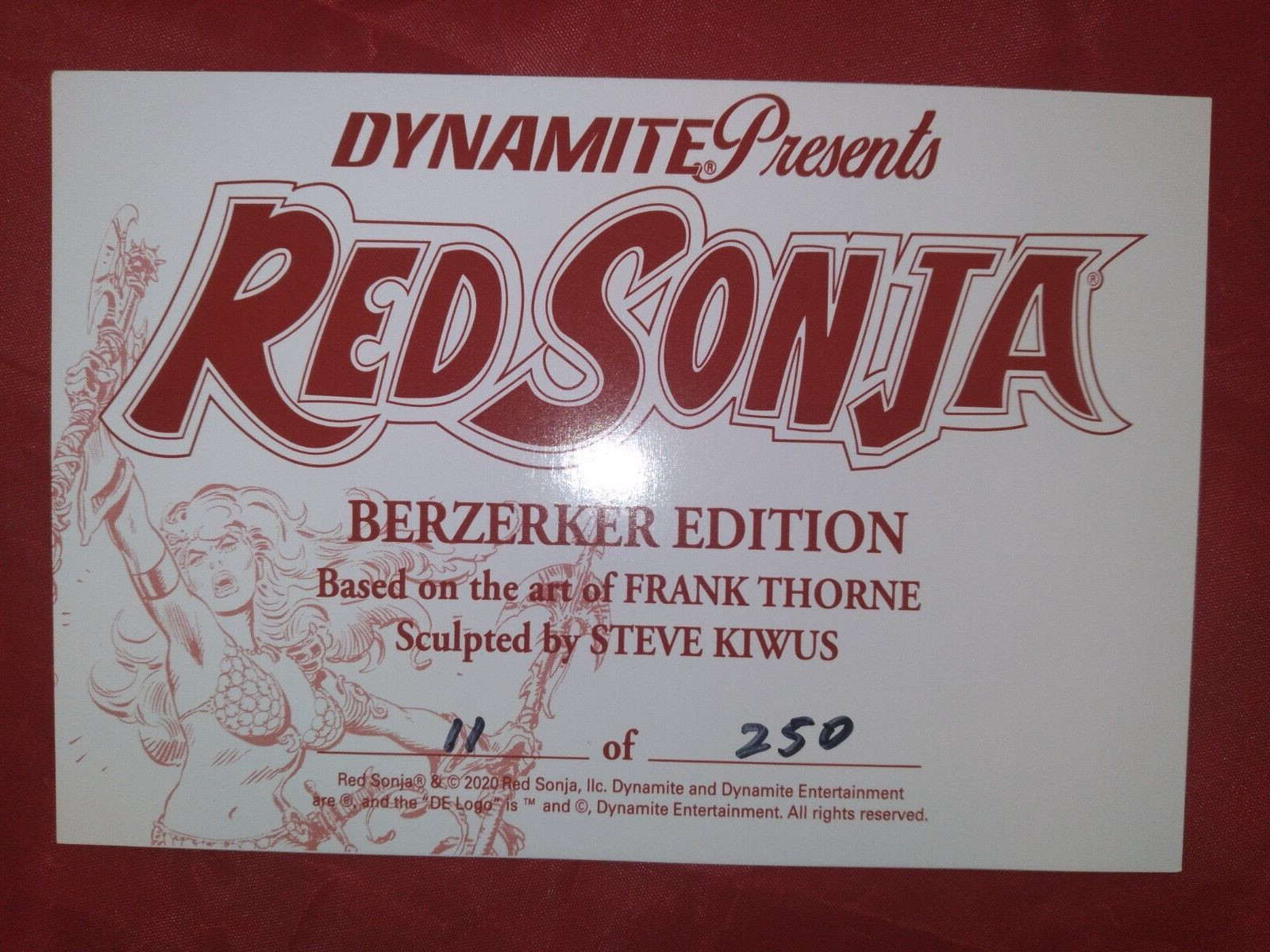 RED SONJA 45TH ANNIVERSARY STATUE BERZERKER LTD #11 of 250