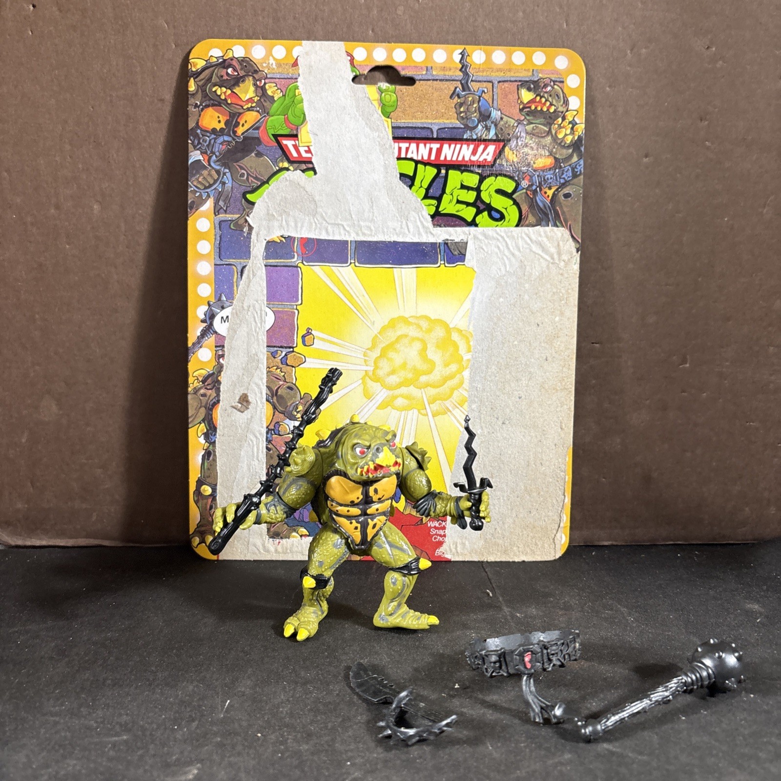 TOKKA TMNT NINJA TURTLES ACTION FIGURE COMPLETE W CARBACK 1991