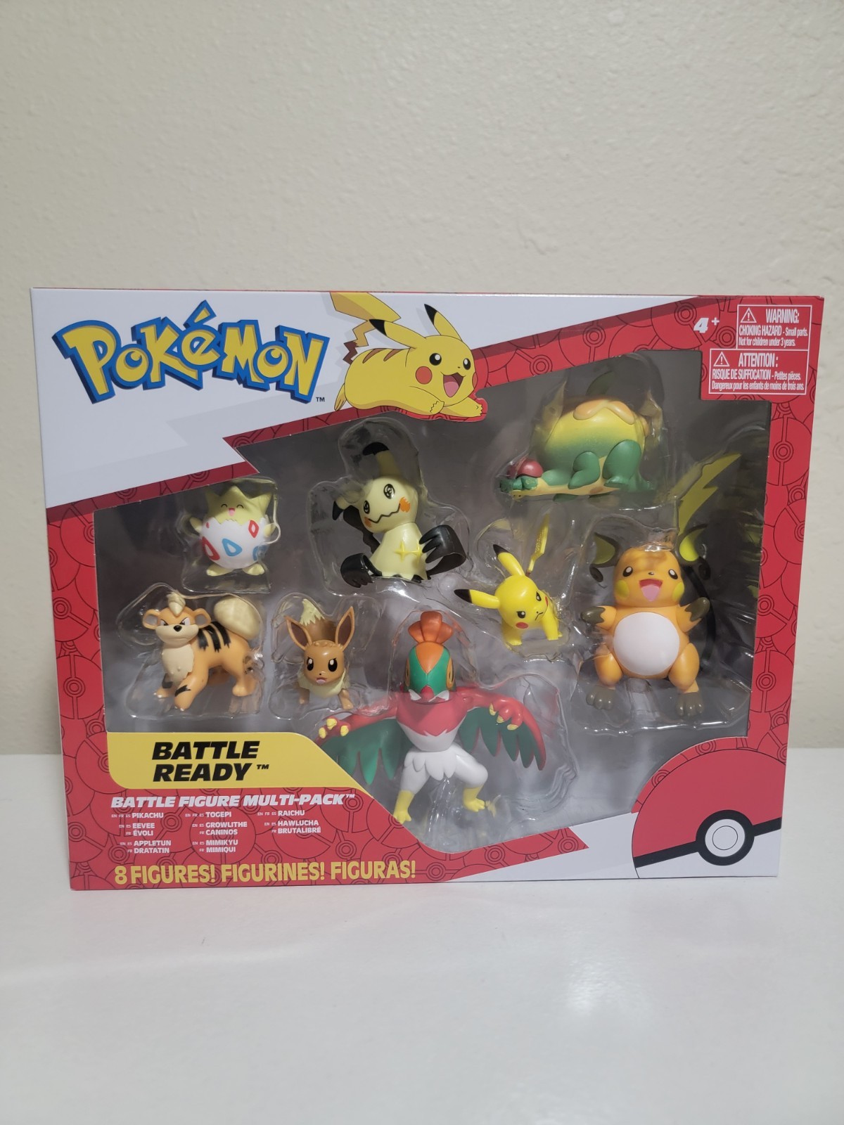 Pokémon Battle Figure Multi-Pack 8 Figures Pikachu Eevee Hawlucha Raichu Togepi