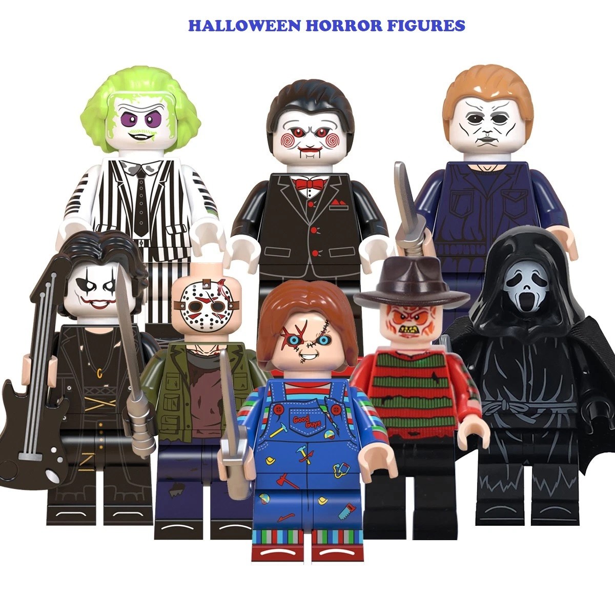 Halloween Horror mini figures Characters Custom set of 8 NIP