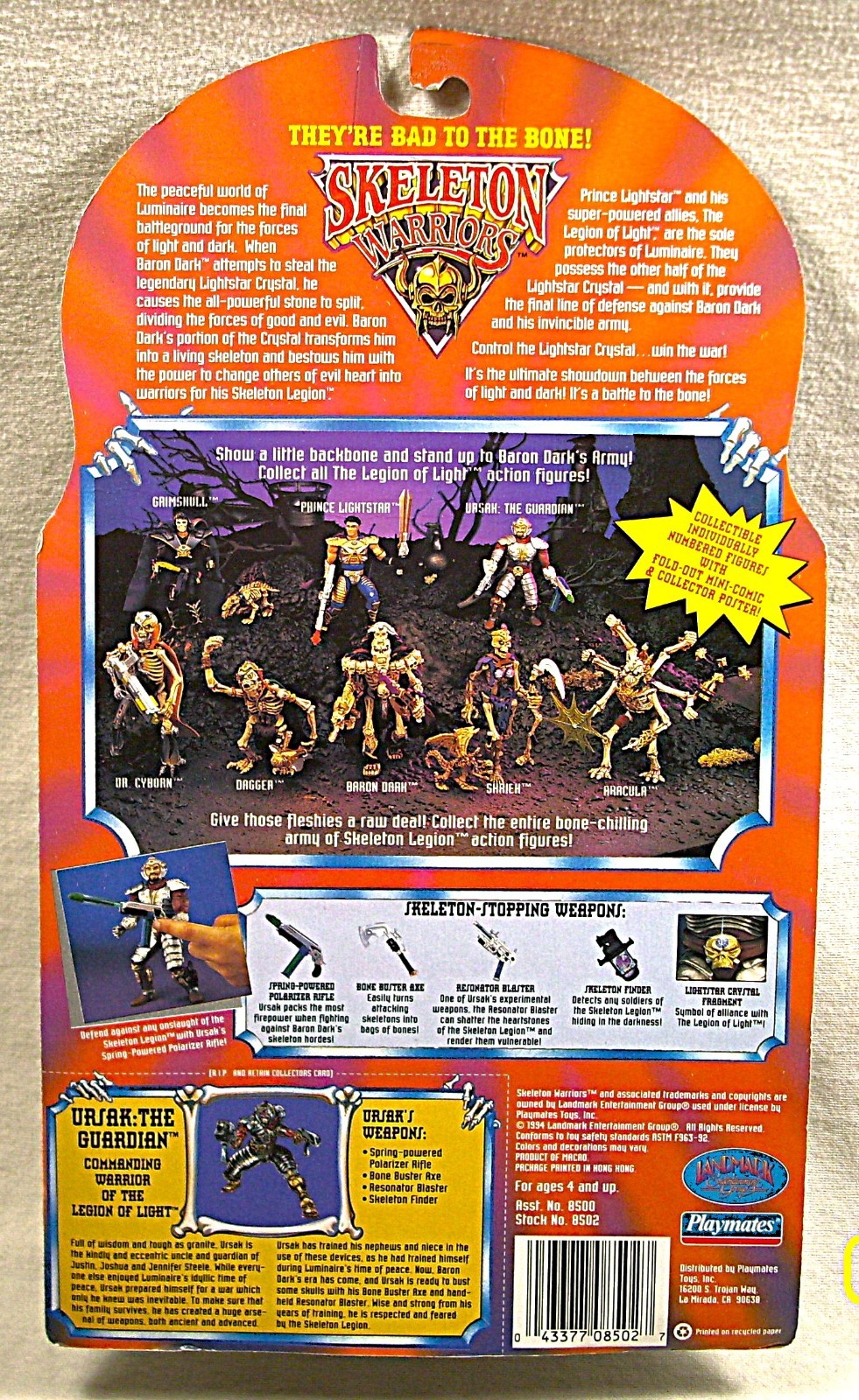 Vintage ☆ 1994 Playmates ☆ Skeleton Warriors☆URSAK : The GUARDIAN☆Action Figure