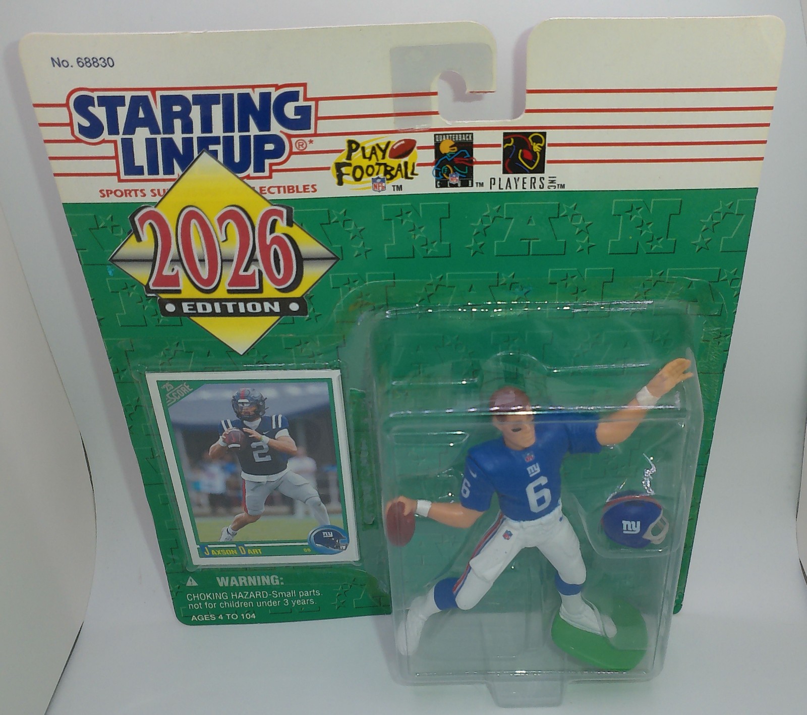 2026 Jaxson Dart New York Giants Packaged Custom Starting Lineup SLU NFL Footbal