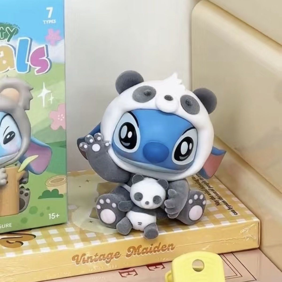 Miniso Stitch Party Animals Series Hugging Panda Blind Box Figure Art Toys