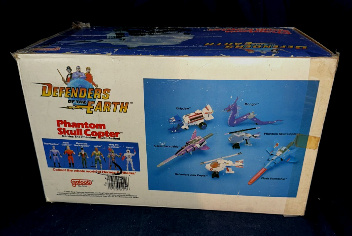 Vintage Defenders of the Earth Phantom Skull Copter 1985 Galoob W/BOX
