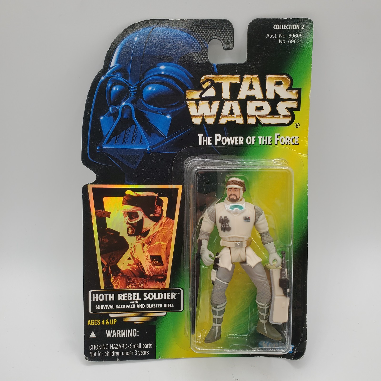 Star Wars POTF2 Hoth Rebel Soldier Holo Figure Vintage 1996 Green Card Holo Read