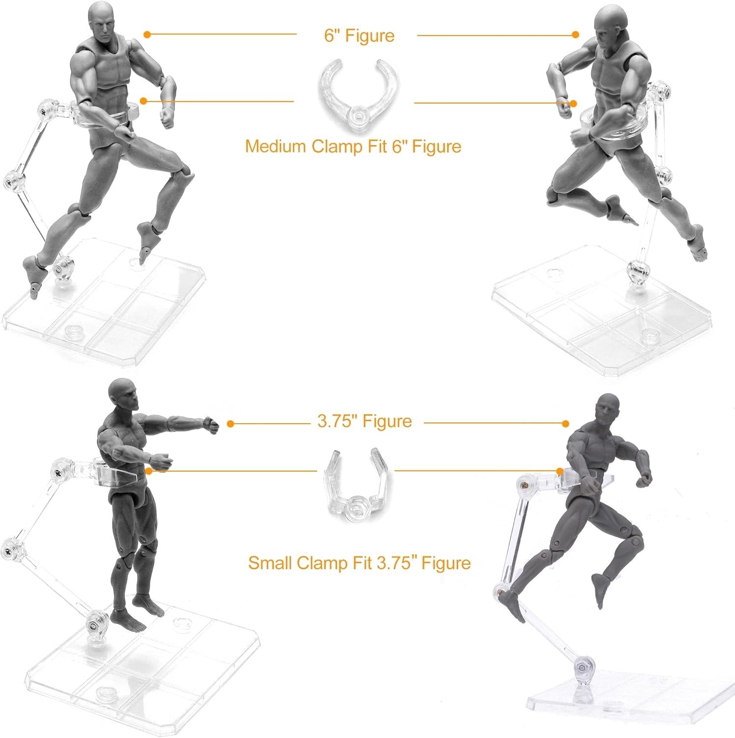Sturdy Action Figure Stands – 3-Pack Display with Adjustable Clamps & Easy Setup