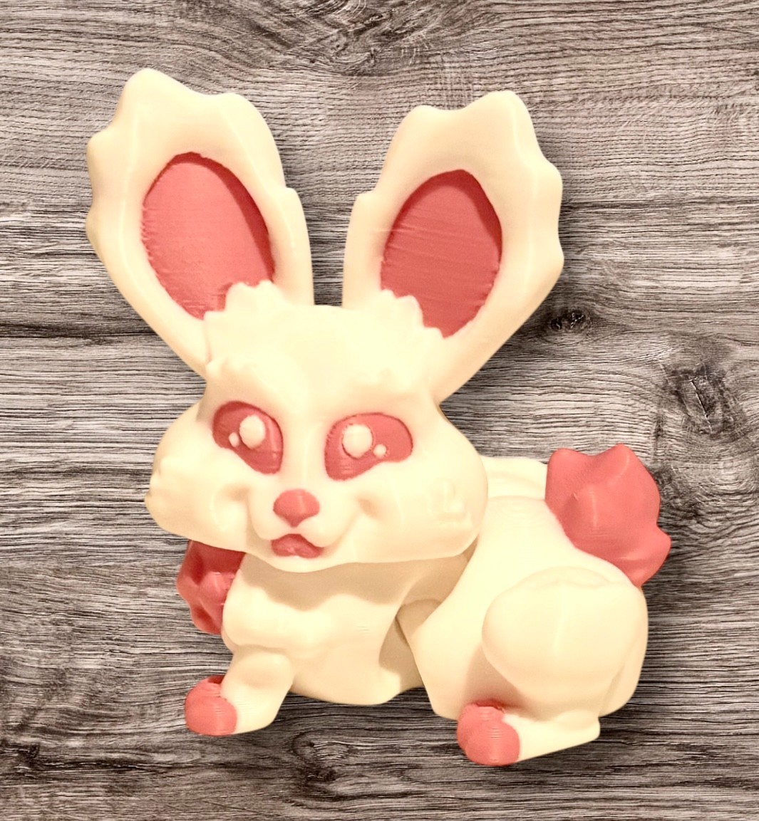 3D Printed – 3&Prime; Rabbit – White / Pink – #3027-0103