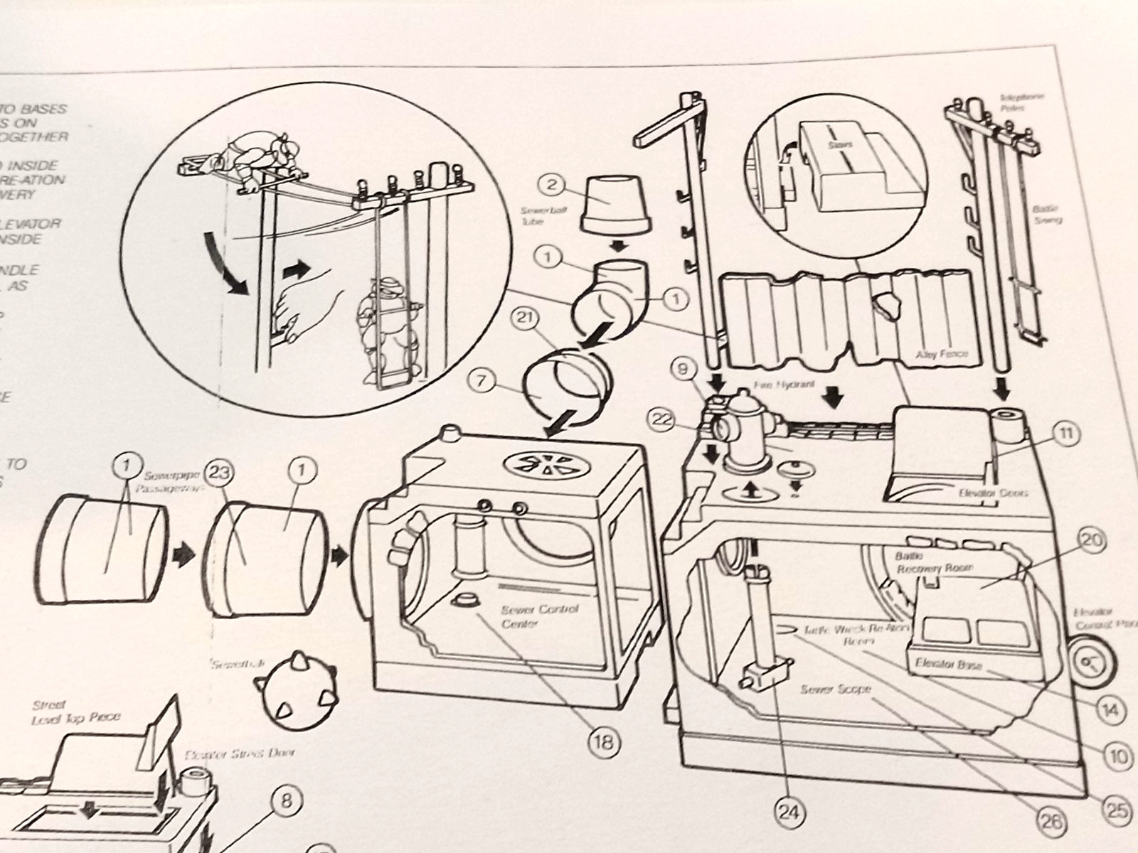 1989 TMNT Blueprint/Instructions Sewer System Lair-Detailed & Sharp-Copy