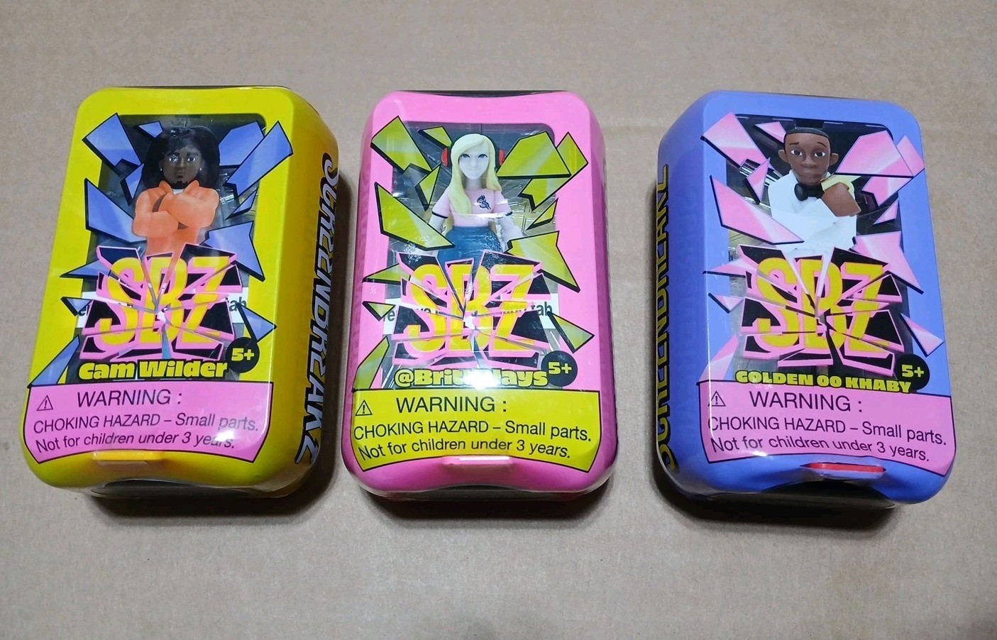 Lot of 3 ScreenBreakZ Gamerz Collectible Cam Wilder, BrittPlays, Golden OO Khaby