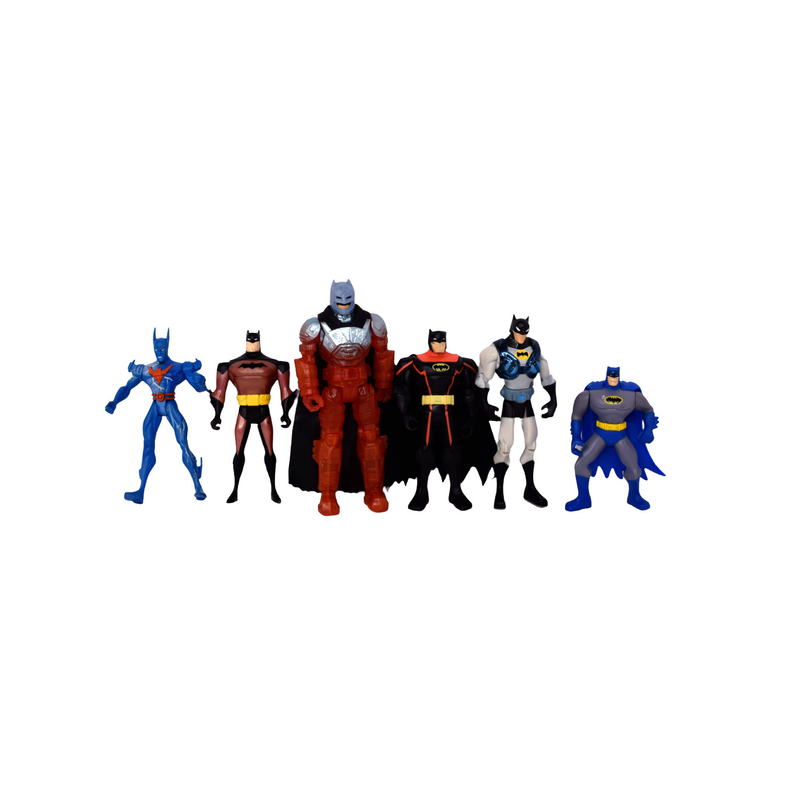 Lot of 6 Batman Action Figures Various Years 5&Prime; to 7&Prime;