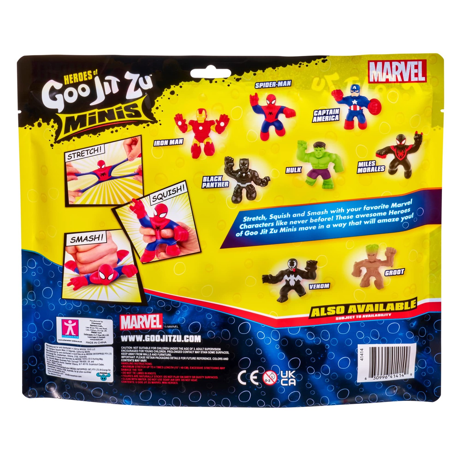 Marvel Mega Mini 6 Pack – Squishy, Stretchy, Gooey Mini Heroes – Ironman, Spider