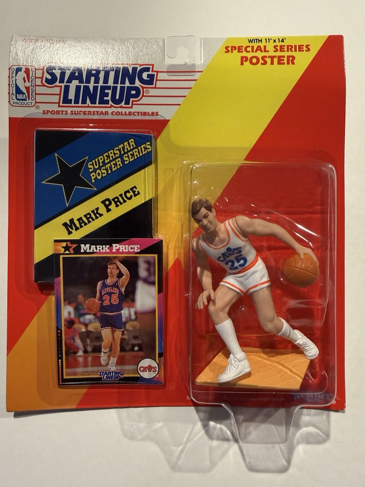 💥🏀 1992 MARK PRICE Starting Lineup, Cleveland Cav’s, NBA, Card & Poster 🏀💥