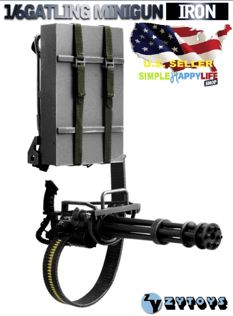 1/6 M134 Black Heavy Machine Gun Gatling 8018 / HOT TOYS TERMINATOR T-800 ❶USA❶