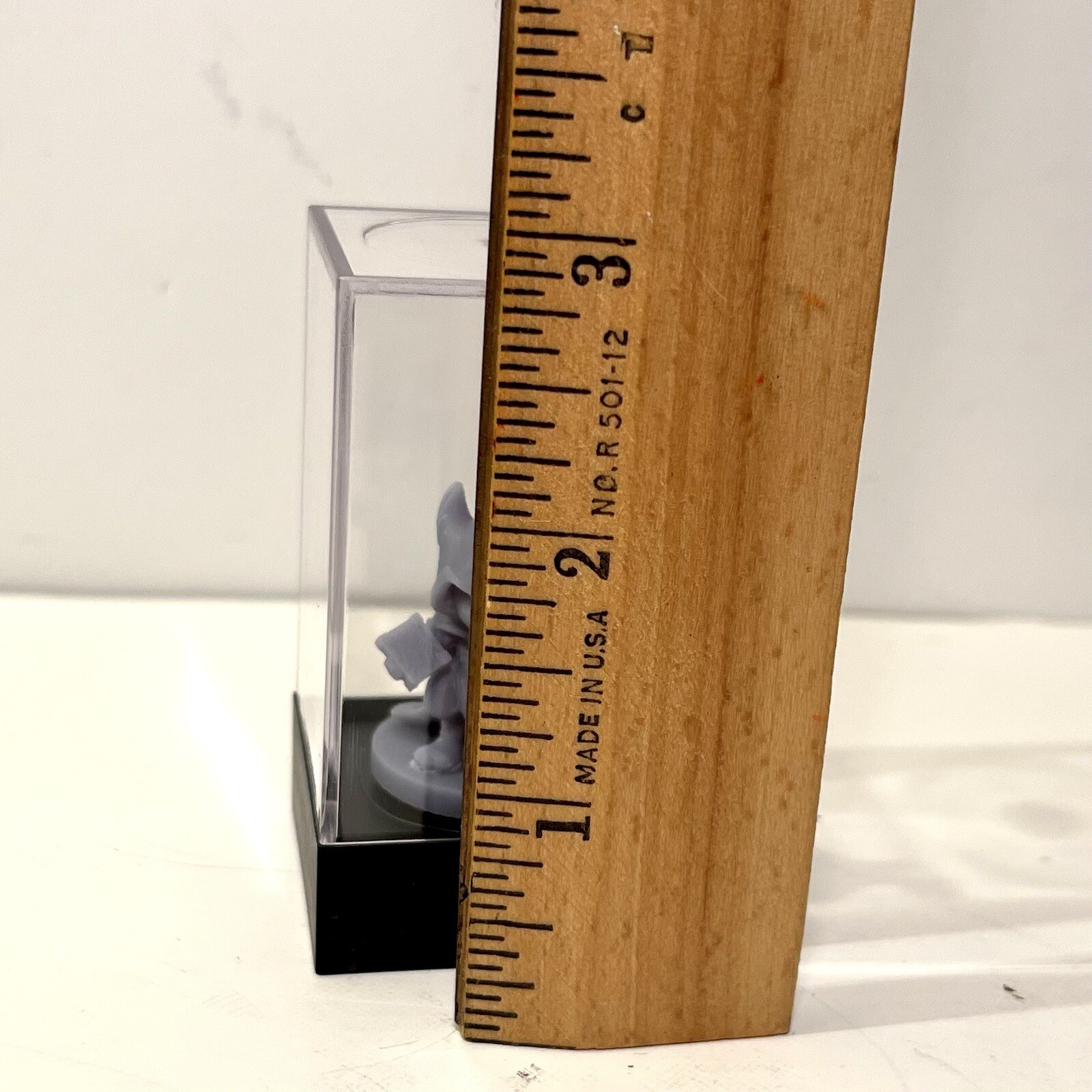 3D Printed Miniature Minis with Plastic Dome Fantasy Cosplay Warrior Gray Resin