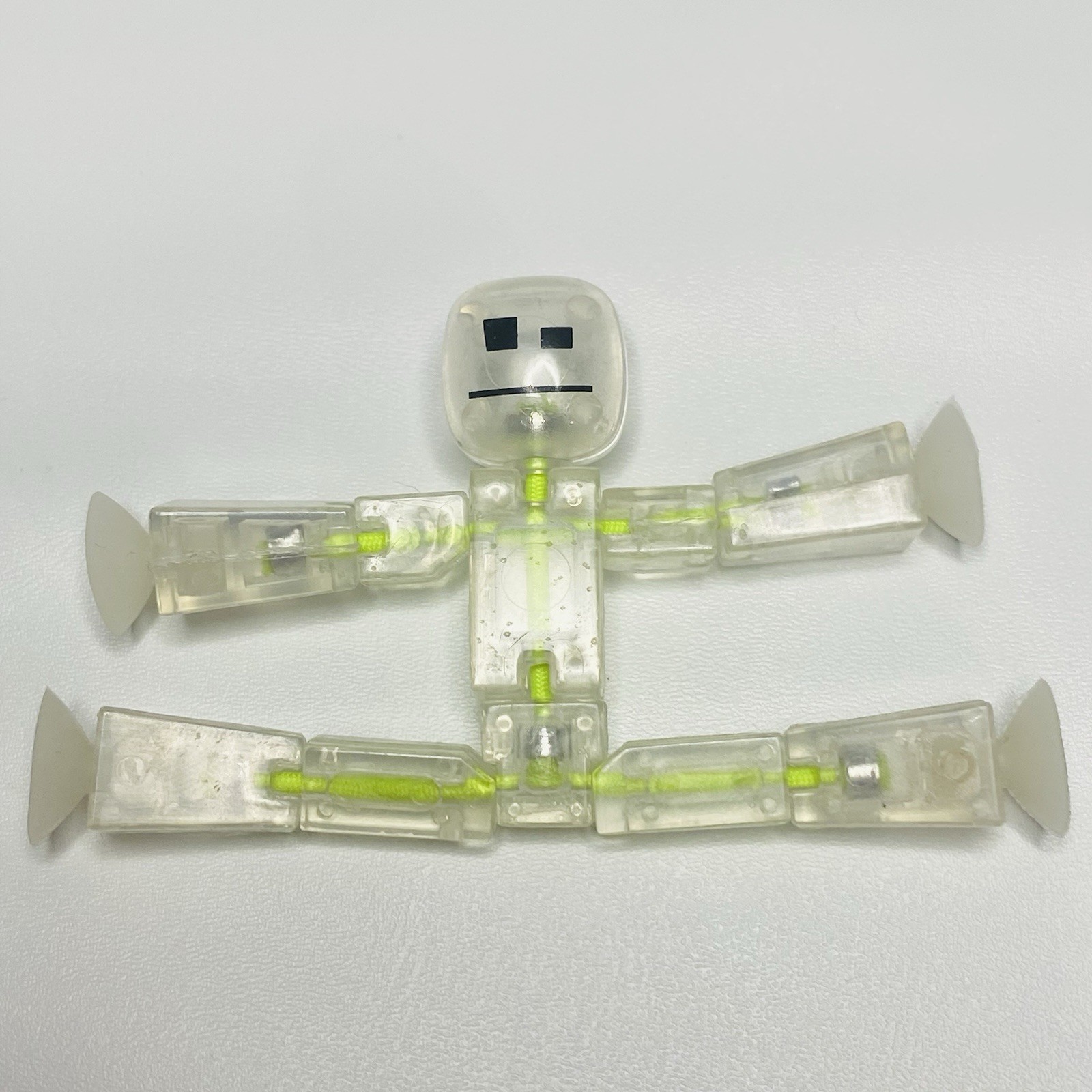 Toy Shed STIKBOT Clear & Neon Yellow Robot Action Figure Animation Toy 3&Prime;
