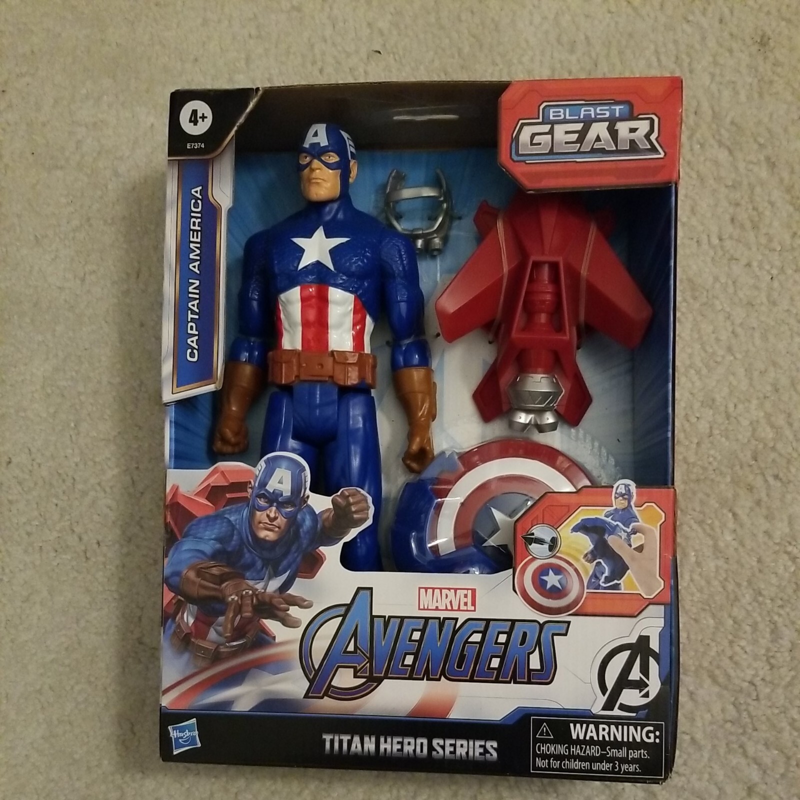 Avenger Captain America 12 inch Action Figure – E7374 Blast Gear Age 4+