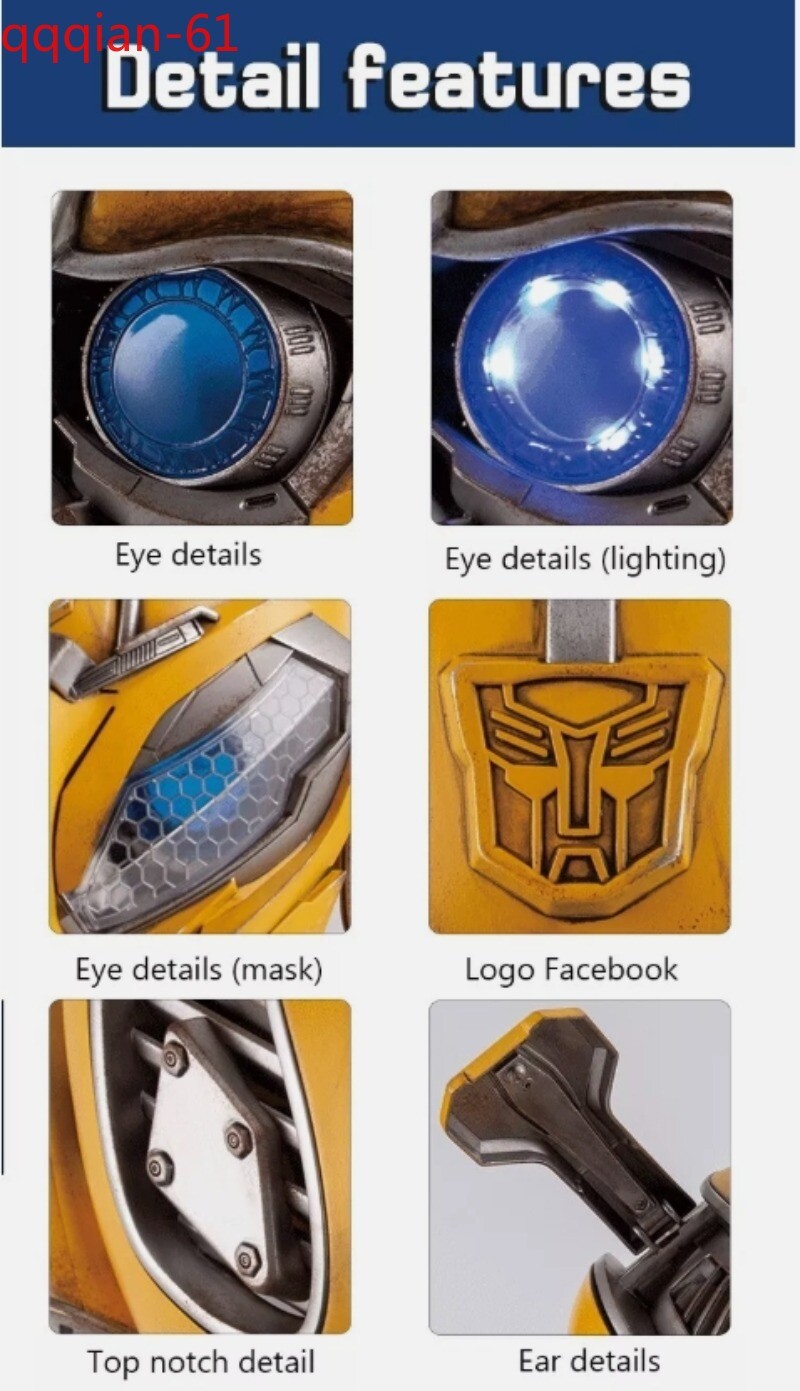 IN US Touch/Remote/Voice Control 1:1 Wearable Bumblebee Helmet/Holiday Toy Gift