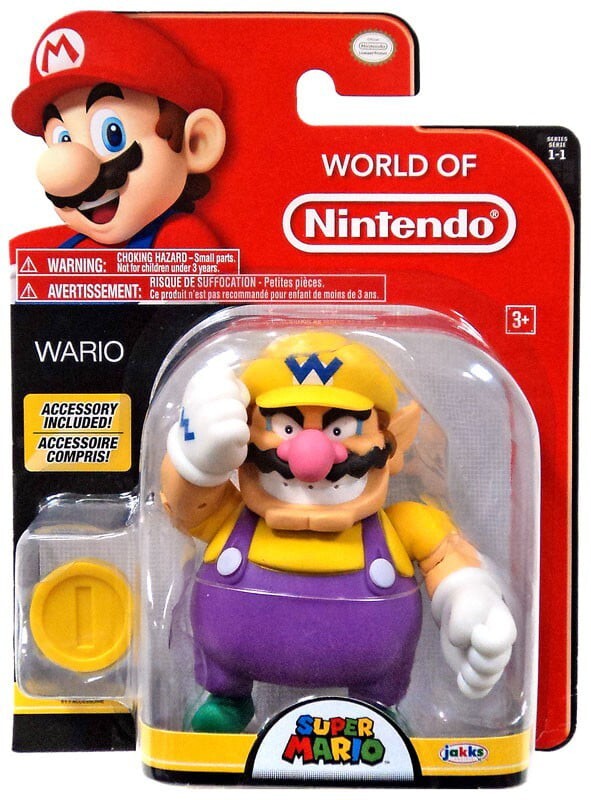 Jakks Pacific 2014 World of Nintendo Wario 4.5&Prime; Articulated Action Figure