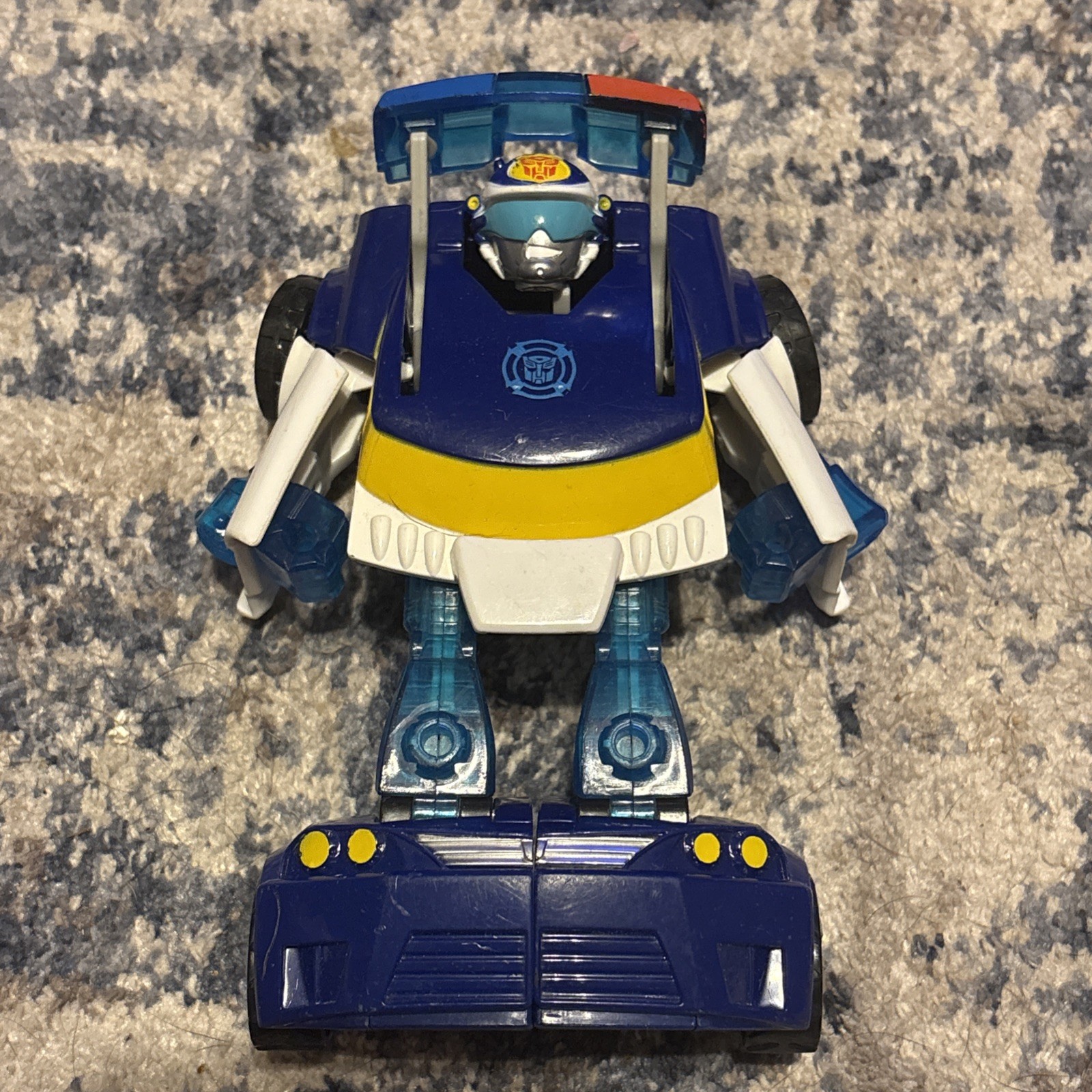 Playskool Heroes Transformers Rescue Bots Energize Chase the Police-Bot figure.