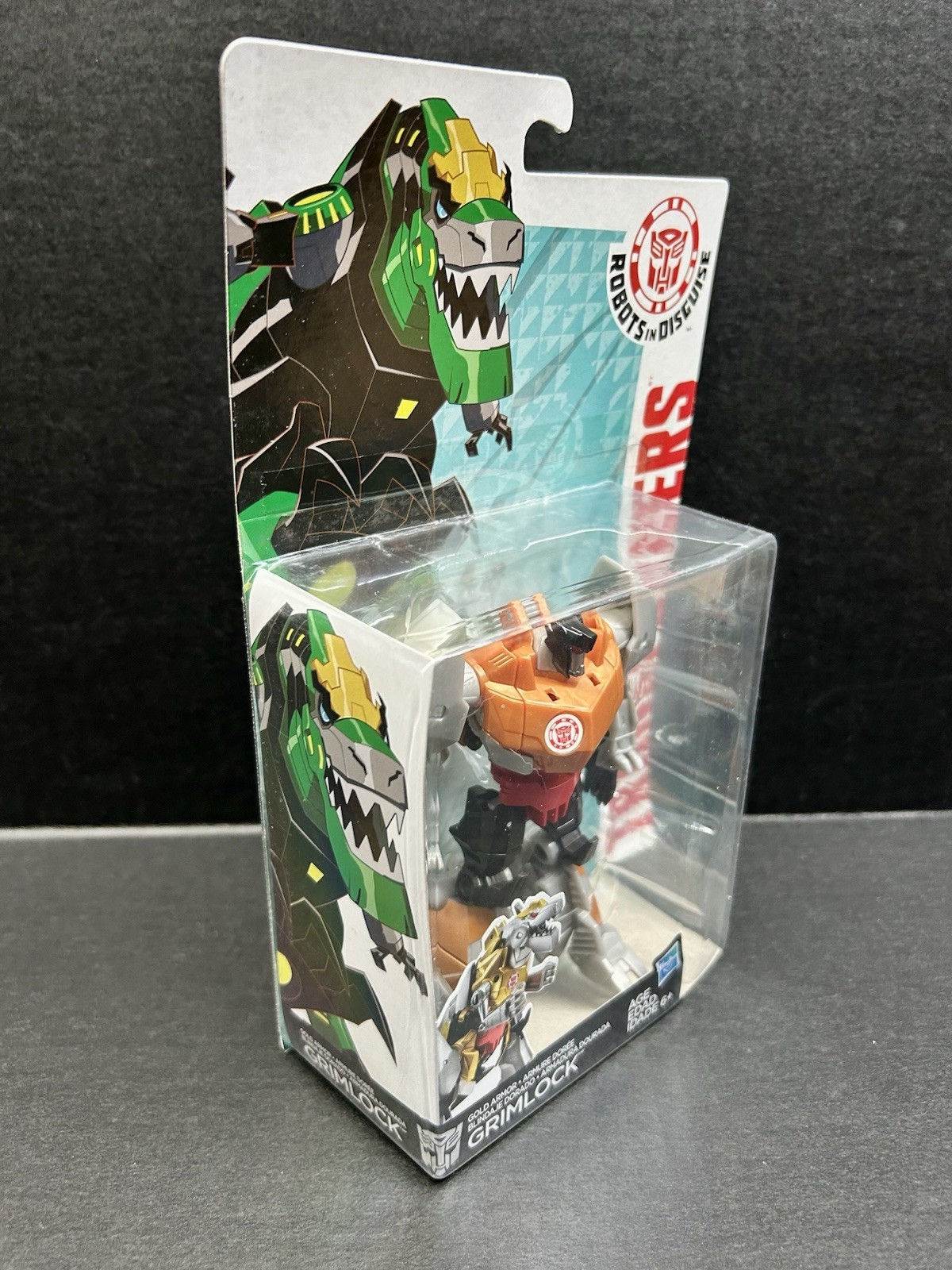 TRANSFORMERS Robots in Disguise 2015 Warrior GOLD ARMOR GRIMLOCK – MOSC!