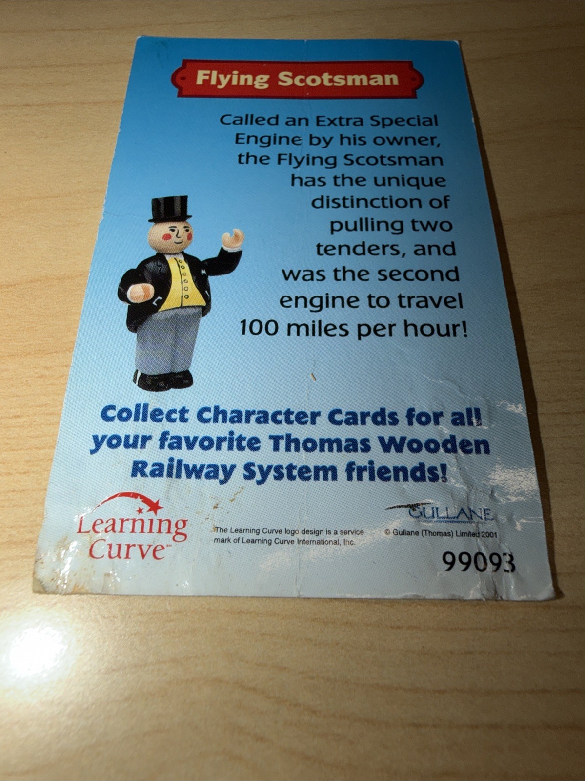 FLYING SCOTSMAN ! THOMAS FRIENDS TRAIN WOODEN RAILWAY 2001 COLLECTOR CARD !