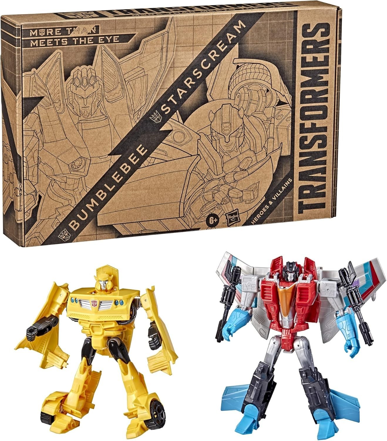 Transformers Bumblebee & Starscream 7-Inch Action Figures 2-Pack – For Ages 6+