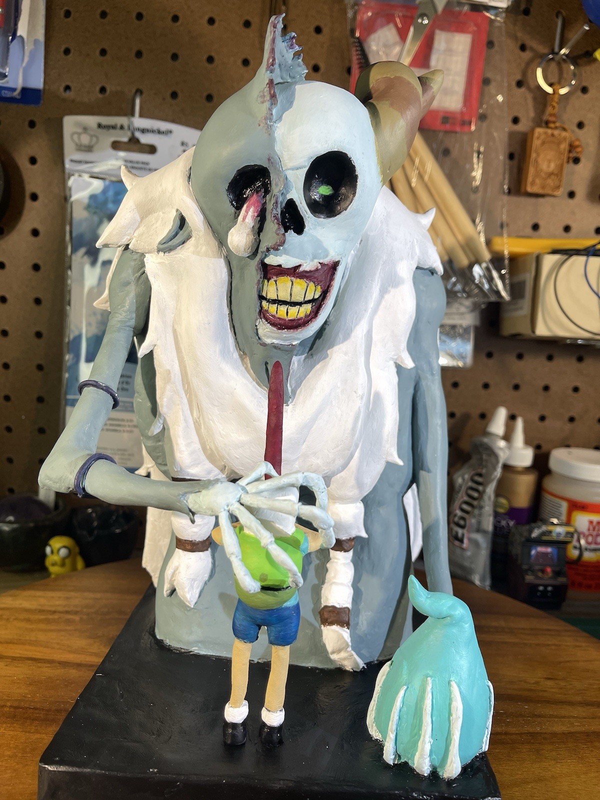Finn Vs. The Lich/Possessed Billy Adventure Time Statue Handmade MTO