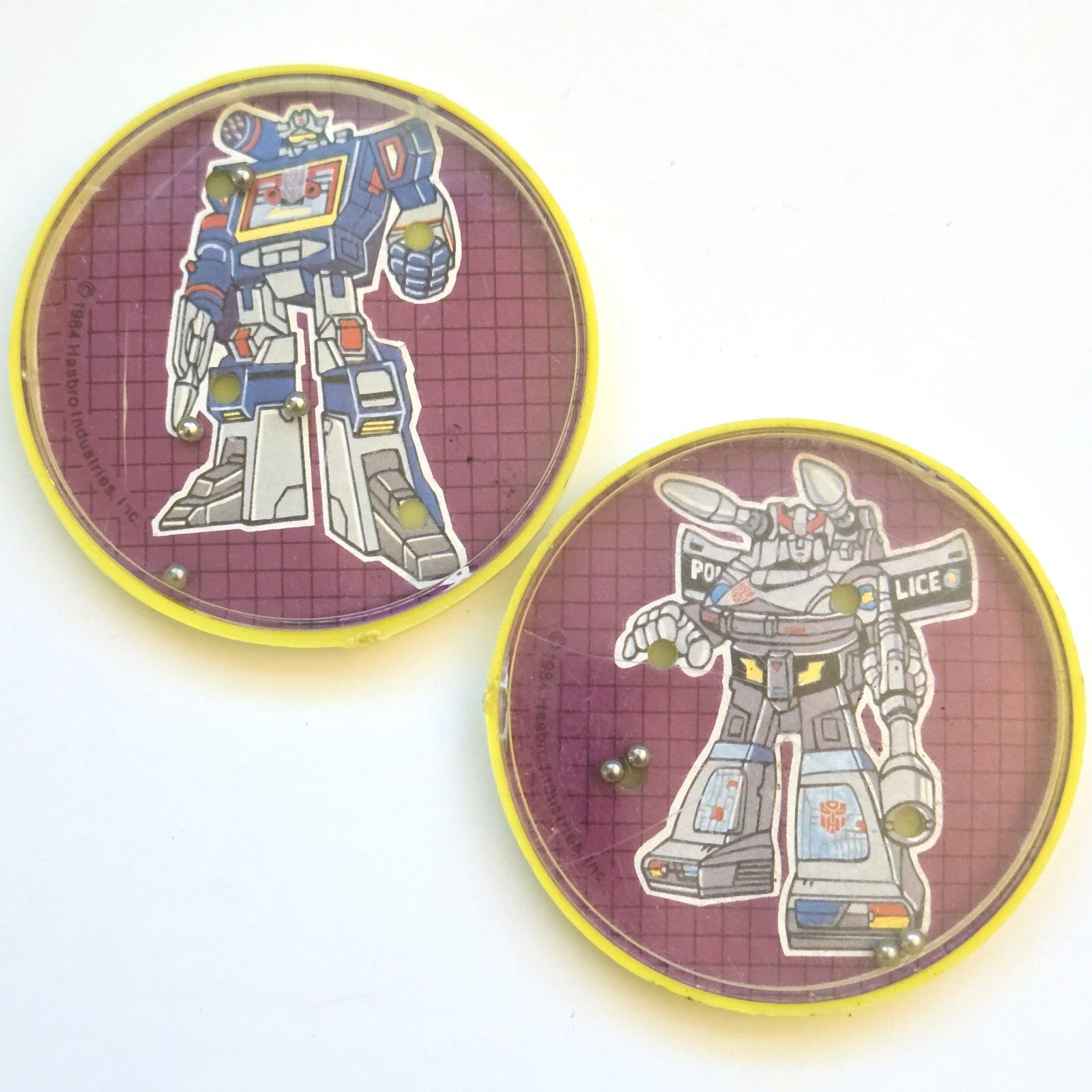 Vintage 1984 Transformers G1 Party Favors SOUNDWAVE & PROWL Ball Puzzles